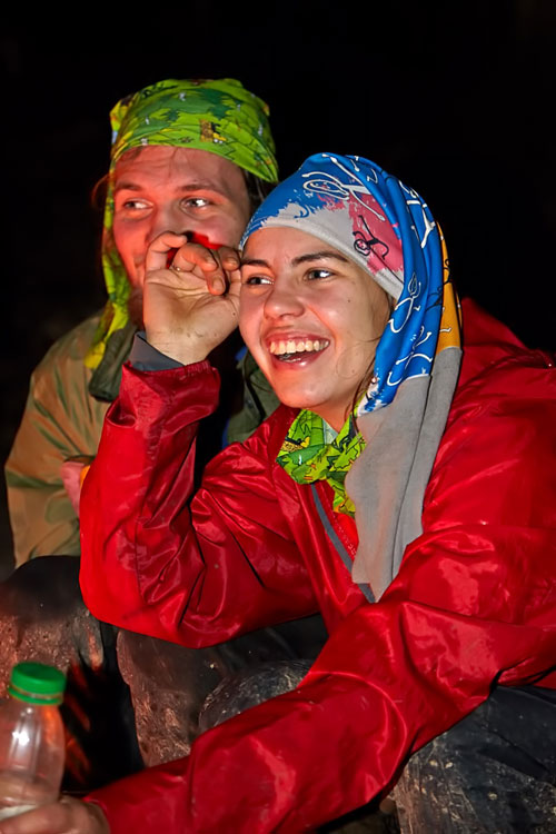 У костра на финише