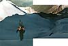 Вершина Суган-тау. Спуск с Южного гребня в верхний цирк ледника Южный Суган к перевалу Гюльчи (самое начало спуска, вид вниз)