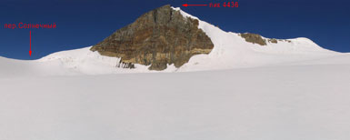 Вершина 4436 с ледника Солнечный