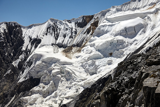 "Перевал" из бассейна ледника Kero Lungma на ледник Kilwuri