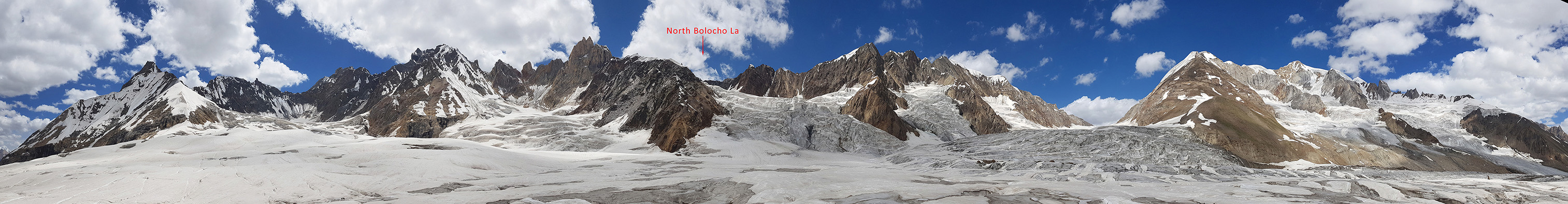 Панорама верховий ледника Kero Lungma от места обеда
